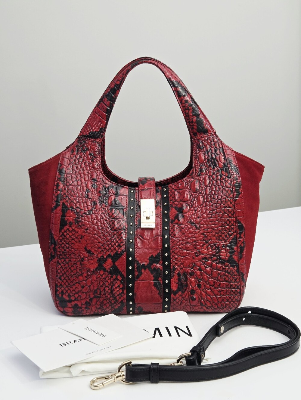 BRAHMIN SMALL CARLA BAG - LIPSTICK AVEDON